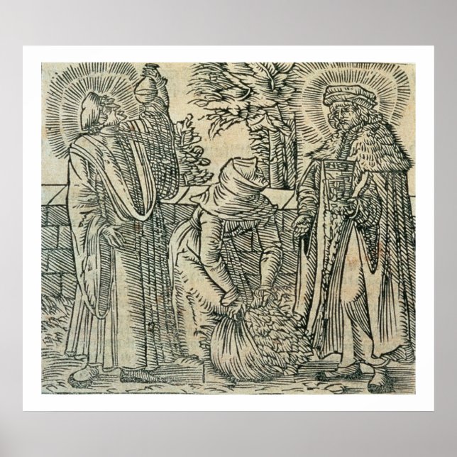 Collecting Herbs for Medicine, 1534 (woodcut) Poster (Front)