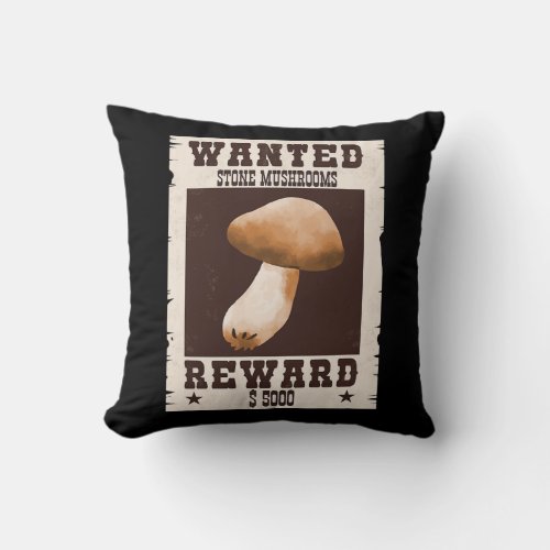 Collecting mushrooms mushroom collector hunting throw pillow