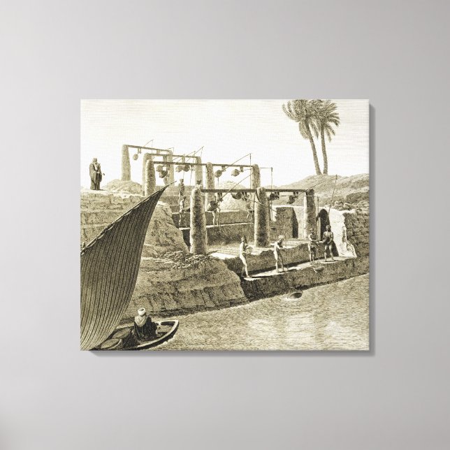 Collecting Water from the Nile, plate 6 from Volum Canvas Print (Front)
