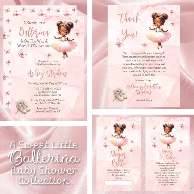 Little Ballerina Is On The Way Tutu Baby Shower Invitation