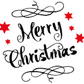 Merry Christmas Typography Slate Gray White