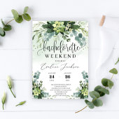 Bohemian greenery succulent brunch and bubby invitation