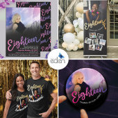 Eighteen 18th birthday party photo gold black brownie