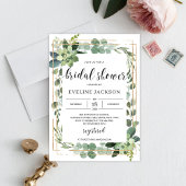 Greenery succulent floral boho baby shower invitation