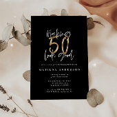 Blacka nd gold 50th birthday party favor beer bottle label