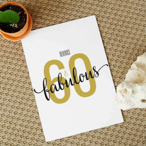 60 and Fabulous 60th Birthday Gift Wrapping Paper Sheets | Zazzle