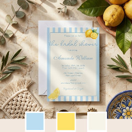  Pastel Blue Stripes Lemon Italian Bridal Shower
