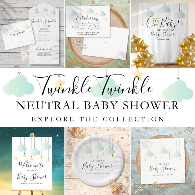 Twinkle Sprinkle Gender Neutral Baby Shower All In One Invitation