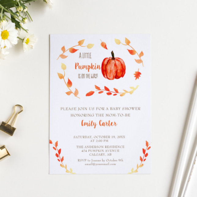 Pumpkin Envelope seal sticker Baby shower Floral