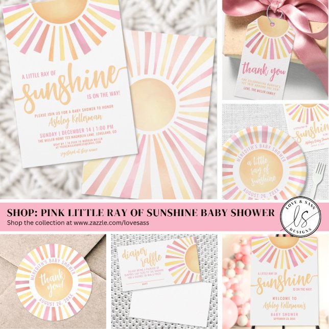 Little Ray Of Sunshine Baby Shower Welcome Sign