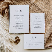 Minimal and Chic | Dusty Blue and White Wedding Invitation