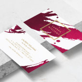 Premium Abstract Deep Ruby Red Brushstrokes Business Card