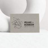 Abstract Geometric Architectural Logo Black Business Card