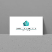 Abstract Home Logo Gray/White Business Card