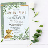 Safari Jungle Lion Modern Baby Shower By Mail Invitation