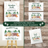 Rustic Woodland Animals Books For Baby Shower Enclosure Card