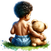 African-American Baby Boy with Teddy Baby Shower Chocolate Covered Oreo
