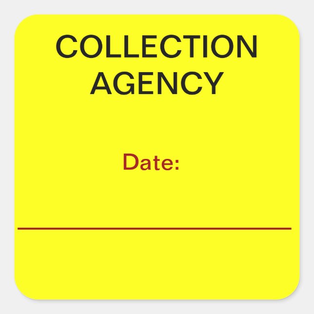 COLLECTION AGENCY Collections Sticker (Front)