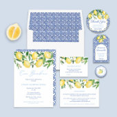 Italian Tiles And Lemons Baby Shower Diaper Raffle Enclosure Card