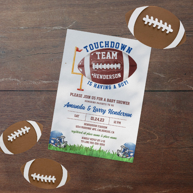 football ticket baby shower invitations