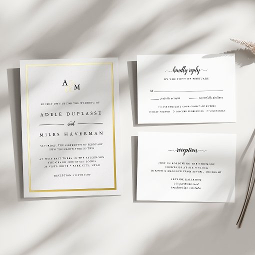 Ampersand Monogram Wedding Invitation 