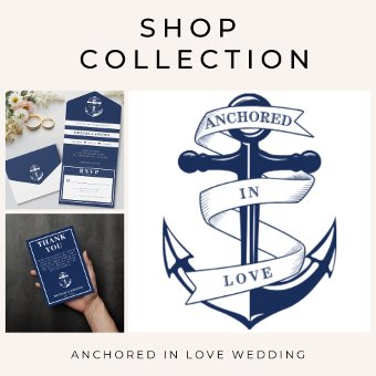 Anchored in Love Nautical Blue Anchor Wedding Invitation | Zazzle