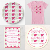 Happy Birthday Party Pink Circus Animal Crackers Sugar Cookie