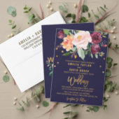 Autumn Floral with Wreath Backing Brunch & Bubbly Invitation (Personalise this independent creator's collection.)