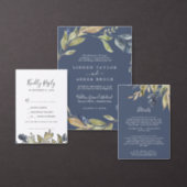 Autumn Greenery | Navy It's A Boy Baby Shower Invitation (Personalise this independent creator's collection.)
