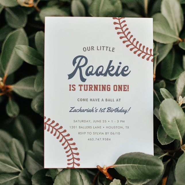 Little Slugger Baseball Boys 1st Birthday Party Invitation