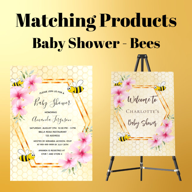 Baby Shower happy bumble bees honey dripping Envelope