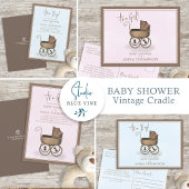 Baby Shower Cute Calligraphy Script Cream Treat Classic Round Sticker
