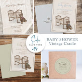 Baby Shower Cute Calligraphy Script Cream Treat  Classic Round Sticker