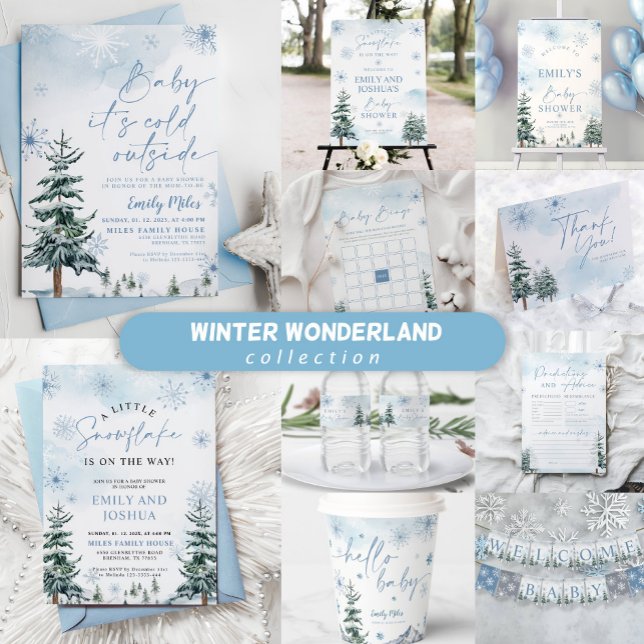 Food table sign, baby shower winter sign Zazzle