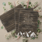 Barnwood Camping Rustic Mountains Wedding rsvp Invitation Postcard (Personalise this independent creator's collection.)