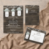 barn wood mason jar rustic wedding details card (Personalise this independent creator's collection.)