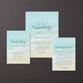 Ocean Beach Summer String Lights Wedding  RSVP Card (Personalise this independent creator's collection.)