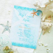 Orange Turquoise Summer Starfish Bridal Shower Invitation