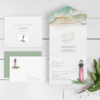 Christmas Wedding Invitation Watercolor Greenery