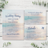 Beach Wedding Boarding Pass All-In-One Invitation (Personalise this independent creator's collection.)