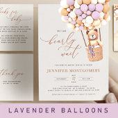 We Can Bearly Wait! Lavender Baby Shower Invitation