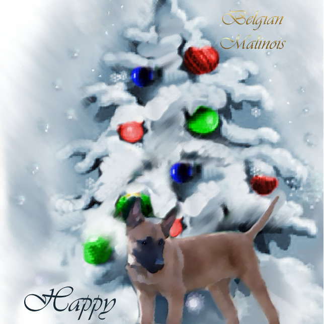 Belgian malinois 2024 christmas ornament