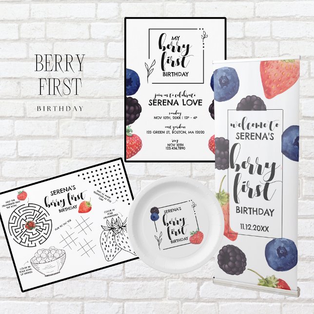Berry First Birthday | Kids Activity Strawberry | Zazzle