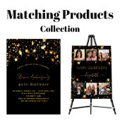 Budget black gold photo birthday Save the Date