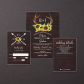 Blooming Sunflowers Antlers Country Chic Wedding Invitation (Personalise this independent creator's collection.)