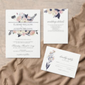 Blue & Coral Pink Floral Spring Wedding Envelope (Personalise this independent creator's collection.)