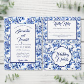 Elegant Blue White Floral Toile Wedding Lamp Shade (Personalise this independent creator's collection.)