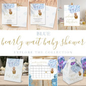 We Can Bearly Wait Teddy Bear Blue Baby Shower Sugar Cookie