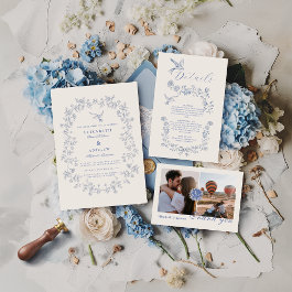 Blue Chinoiserie Floral Botanical Wedding