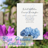 Blue Heaven Hydrangea Wedding Couple Inviting Invitation